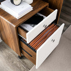 Modway - Transmit Bois Armoire à dossiers, Blanc noyer-Construction en panneaux de particules et MDF