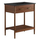 Modway - Zaire 30" Vanette de salle de bain - Noir noyer-MDF et caoutchouc