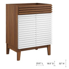 Modway - Render 24" Vanette de salle de bain - Blanc Noyer Blanc-Comptoir intégré