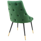Modway - Adorn Performance Velvet Fauteuil d’appoint de salle à manger Ensemble de 2 - Émeraude-Rembourrage en mousse dense