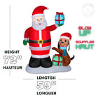 GEMMY - Père Noël gonflable et chiot avec boîte cadeau - 183 cm-Pour usage intérieur et extérieur