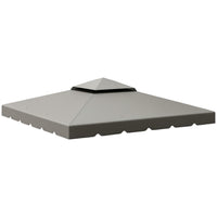 Outsunny - Toit de rechange pour gazebo 10 pi L x 10 pi l, gris-Convient UNIQUEMENT au gazebo Outsunny 9,8 po x 9,8 po (3 x 3 m)