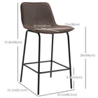 HOMCOM - Tabourets de bar modernes hauteur comptoir - café - paquet de 2-Le repose-pieds inférieur empêche les jambes de pendre 
