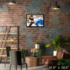 Sidney Crosby & Auston Matthews Face-Off sur toile - Toile encadree - 31" x 22"-Sous licence officielle de la LNH et de l'AJLNH