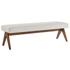 Modway - Lyra 63" Tissu tapis Banc - Ivoire-Tissu tissé en bruyère tissé