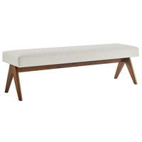 Modway - Lyra 63" Tissu tapis Banc - Ivoire-Tissu tissé en bruyère tissé
