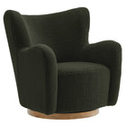 Modway - Montrose Ailier Sherpa Chaise pivotante d’accent - Noyer de fougère-Chaise d’accent à dossier d’ailes