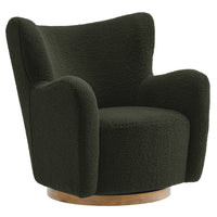 Modway - Montrose Ailier Sherpa Chaise pivotante d’accent - Noyer de fougère-Chaise d’accent à dossier d’ailes