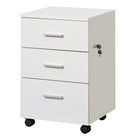 Vinsetto - Classeur à 3 tiroirs pour documents Letter/A4 avec serrure et roulettes - blanc-3 tiroirs pour ranger vos fournitures de bureau 
