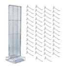 Azar - Présentoir de sol à panneau perforé Studio Base - 60 po x 17 po - Transparent-Comprend un porte-enseigne en T qui peut être fixé au sommet du présentoir à panneau perforé
