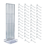 Azar - Présentoir de sol à panneau perforé Studio Base - 60 po x 17 po - Transparent-Comprend un porte-enseigne en T qui peut être fixé au sommet du présentoir à panneau perforé