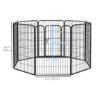 PawHut - Parc à chiens robuste à 8 panneaux avec porte pour plusieurs chiens - 39 po H-Loquet de verrouillage pour garder la porte bien fermée