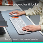 Logitech - Pop Icon ensemble clavier et souris Bluetooth - Blanc cassé-Faites forte impression... Sans faire de bruit. le clavier discret est doté de touches profilées et ultra-plates pour une frappe confortable, tandis que la souris silencieuse est dotée de la technologie Silent Touch pour plus de discrétion
