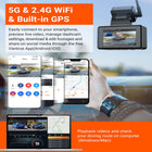 Vantrue - Caméra embarquée double E2 avant et arrière avec carte SD 64 Go-Commandes vocales permettant de prendre photo démarrer enregistrement verrouiller vidéo et contrôler wifi audio et écran