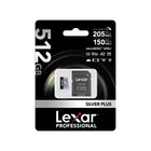 Lexar - SILVER PLUS carte mémoire professionnelle microSDXC - 512Go - Argent-La vitesse de lecture maximale de 205 Mo/s accélère les transferts et réduit les temps d'attente