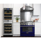 Kucht - 36 po Série KNG Cuisinière Pro Style au gaz naturel - Acier inoxydable/Bleu-Comparable aux cuisines professionnelles, cette cuisinière est équipée d’un four à convection de 22 000 BTU et d’un gril de 10 000 BTU