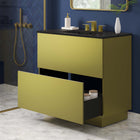 Modway - Quantum 36" Vanette de salle de bain - Or noir-Tiroir à glissement complet