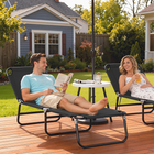 Outsunny - Chaise longue pliante - chaise de bronzage 5 positions - noir-Chaises de jardin empilables permettant de gagner de la place lorsque vous avez besoin de plus d’espace