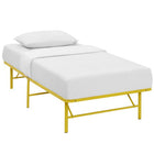 Modway - Horizon Acier inoxydable Cadre de lit simple, Jaune-Cadre de lit à plateforme moderne