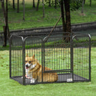 PawHut parc pour chien 4 panneaux - clôture pour chien robuste pour utilisation intérieure et extérieure-Une porte à charnière incluse pour une entrée et une sortie faciles 