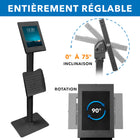 Mount-It - Kiosque antivol pour tablettes avec porte-documents pour iPad, iPad Air, iPad Pro-La tête rotative et inclinable permet d'obtenir différents angles de vue et une orientation portrait ou paysage