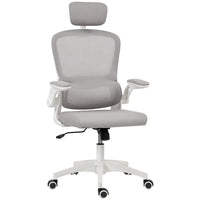 HOMCOM - Chaise de bureau ergonomique avec support lombaire et accoudoirs relevables - gris-Le design dynamique à double dossier offre un soutien flexible, soulageant la pression après de longues heures 
