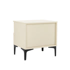 Manhattan Comfort - Lot de 2 tables de chevet modernes Amara 39,4" - Crème et chêne naturel-Assemblage à domicile requis Tout le matériel inclus