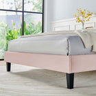 Modway - Daisy Performance Velvet Lit plateforme Queen, Rose-Tête de lit touffée en canal