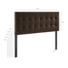 Modway - Lily Velours de performance résistant aux taches Tête de lit King Size, Marron chocolat-Tête de lit King Size