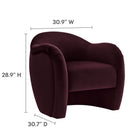 Modway - Compose Performance Velvet Chaise d’accent - Mûrier-Rembourrage résistant aux taches