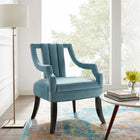 Modway - Harken Performance Velvet Chaise d’accent - Bleu clair-Rembourrage en velours polyester Performance