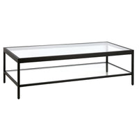 Hudson&Canal - Table basse rectangulaire Alexis , 137 cm de large, bronze noirci-Un design contemporain moderne pour votre salon, votre bureau et plus encore