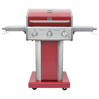 Kenmore - Barbecue au gaz sur piédestal à 3 brûleurs - Rouge-Type de combustible : propane.