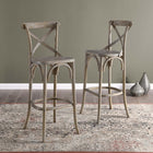 Modway - Gear Tabouret de bar - Gris-Capsules de pied non marquées