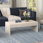 Hudson&Canal - Table basse rectangulaire Lawrence , 48 po de largeur, blanc aulne-Finition en blanc aulne aspect bois