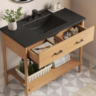 Modway - Zaire 36" Vanette de salle de bain - Noir naturel-Jambes effilées