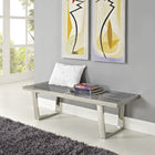 Modway - Sauna 4' Acier inoxydable Banc - Argent-Construction solide
