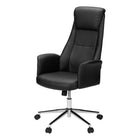 Monarch Specialties - 7344 Chaise de Bureau Ergonomique Aspect Cuir - Noir-Équipée de roulettes fluides, cette chaise de bureau pivotante permet une mobilité sans effort, facilitant ainsi le multitâche et la collaboration dans un environnement de bureau