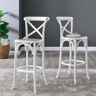 Modway - Gear Tabouret de bar - Blanc-Ensemble en rotin tissé