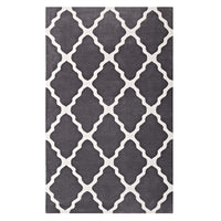 Modway - Marja Treillis marocain Tapis de 5 pi l x 8 pi L - Charbon de bois et ivoire-Tapis à treillis marocain