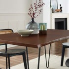 Modway - Ardor Bois d’acacia à bord vivant de 60 po Bois d’acacia Table à manger, Noyer noir-Pieds métalliques revêtus de poudre