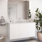 Modway - Bryn Fixation murale de 48" Vanette de salle de bain - Blanc blanc-Construction en mélamine et panneaux de particules