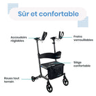 Journey - Déambulateur de mobilité vertical UPWalker EZ Lite - noir-Aide à réduire la tension exercée sur le dos, les épaules, les poignets et les articulations pendant l’utilisation