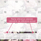 Blueline - 2027 Calendrier sous-main mensuel Ruban rose - rose - 22 po x 17 po - bilingue-Support en carton renforcé