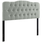 Modway - Annabel Tissu rembourré Tête de lit Queen, Gris-Tête de lit élégamment touffée à boutons
