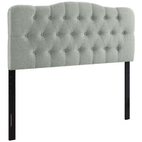 Modway - Annabel Tissu rembourré Tête de lit Queen, Gris-Tête de lit élégamment touffée à boutons