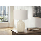 Monarch Specialties - Luminaire - 26 po H Lampe De Table - Crème Céramique - Abat-Jour Ivoire / Crème - Contemporain-L'nterrupteur rotatif à 3 voies facile à utiliser soutient une seule ampoule (non incluse) d'une puissance maximale de 100W/120V, vous permet de varier l'ambiance lumineuse afin d'éclairer ou d'assombrir instantanément la pièce