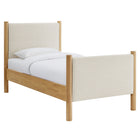 Modway - Maven Taille jumelle Tissu tapis Lit de plateforme, Chêne d’ivoire-Assemblée requise