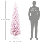 HOMCOM - Arbre de Noël artificiel crayon avec branches floquées de neige-Conception de sections pour une installation rapide  