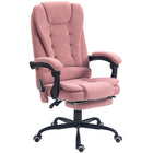 Vinsetto - Fauteuil de bureau à massage vibrant 7 points avec repose-pieds et roulettes pivotantes - rose-7 points de massage par vibration pour détendre votre corps